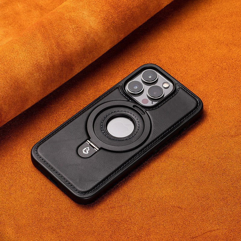 Applicable 16ProMax Magnetic Bracket Phone Case Business Leather Case Protection Case