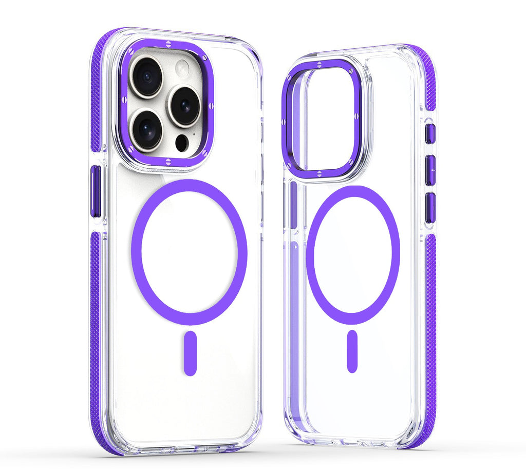 X Boîtier de téléphone magnétique transparent Edge bicolore