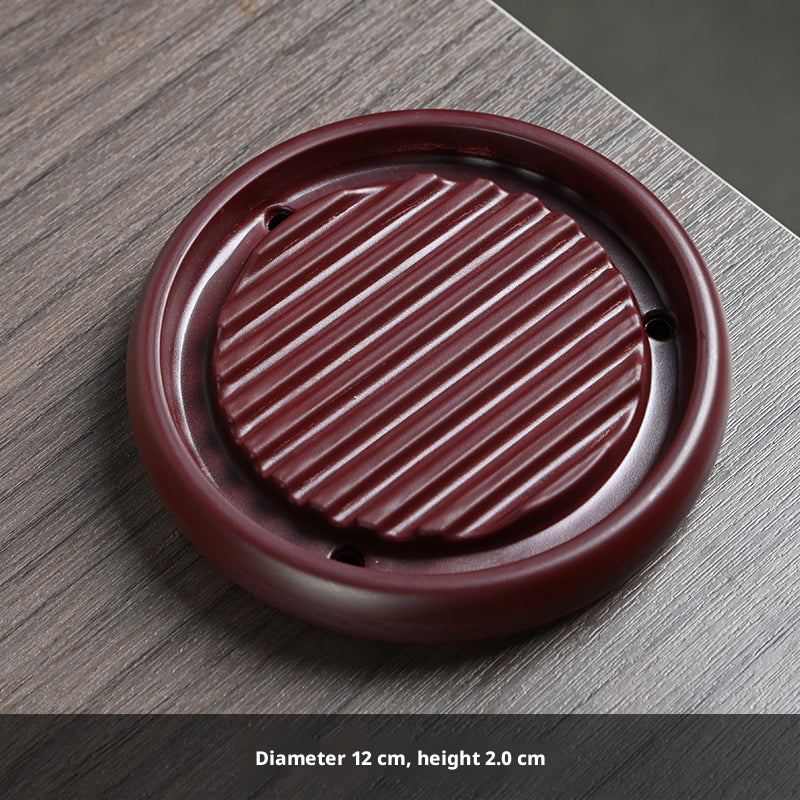 Base chinoise pour support de pot-ronde modèle-rouge-Bakélite-1 pièce