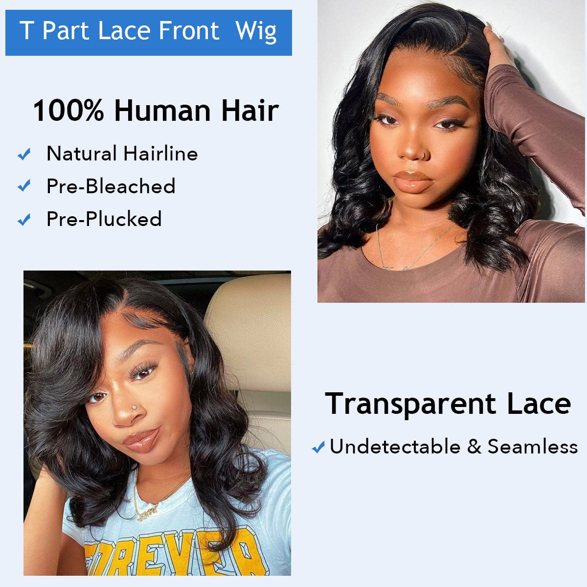 Perruque complète des cheveux humains pour femmes Perruque complète