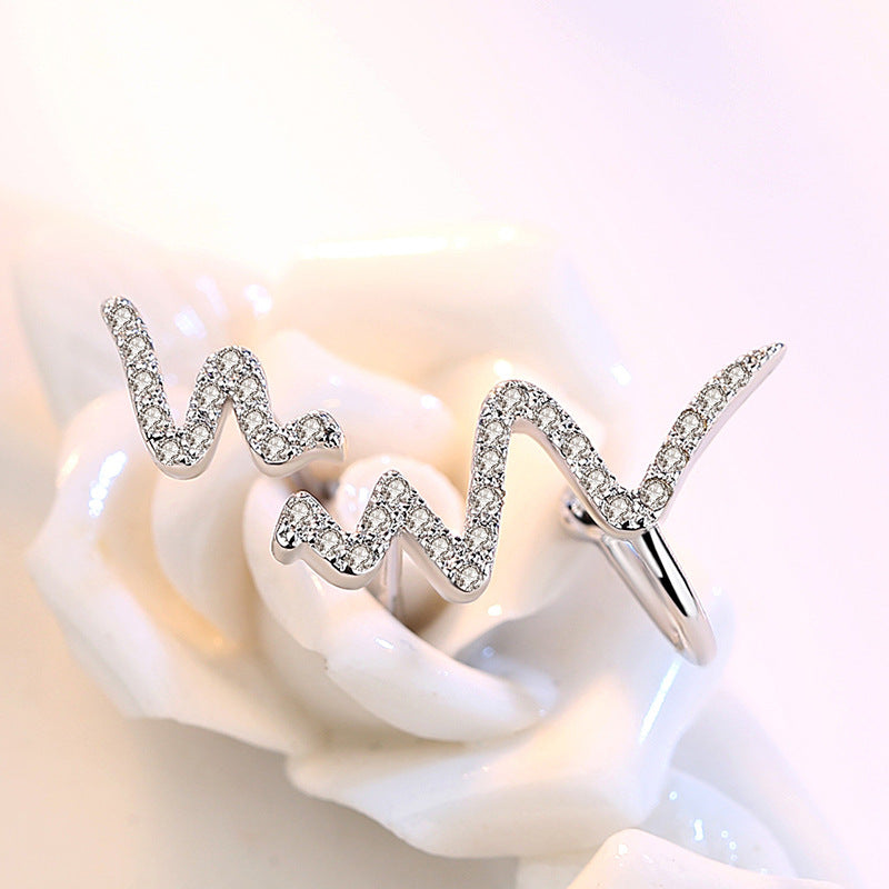 Collier en argent Collier de foudre coréen Femme simple ECG Décodage Collier court Clavic