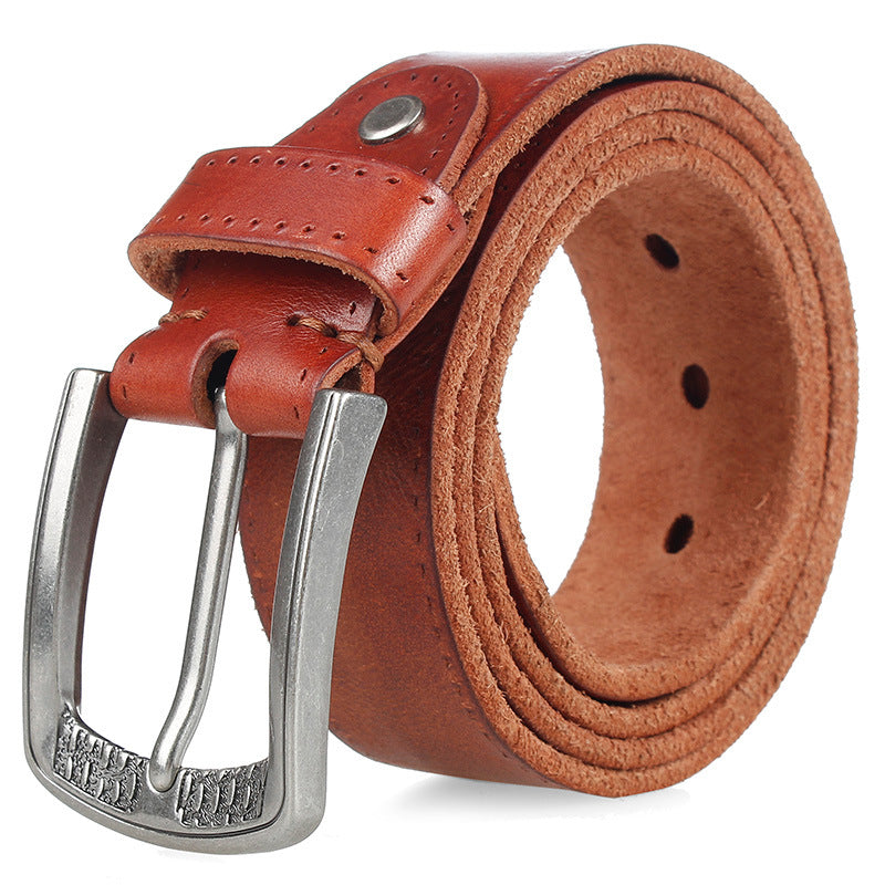 Ceinture de tendance en boucle d'épingle pour hommes de Cowhide