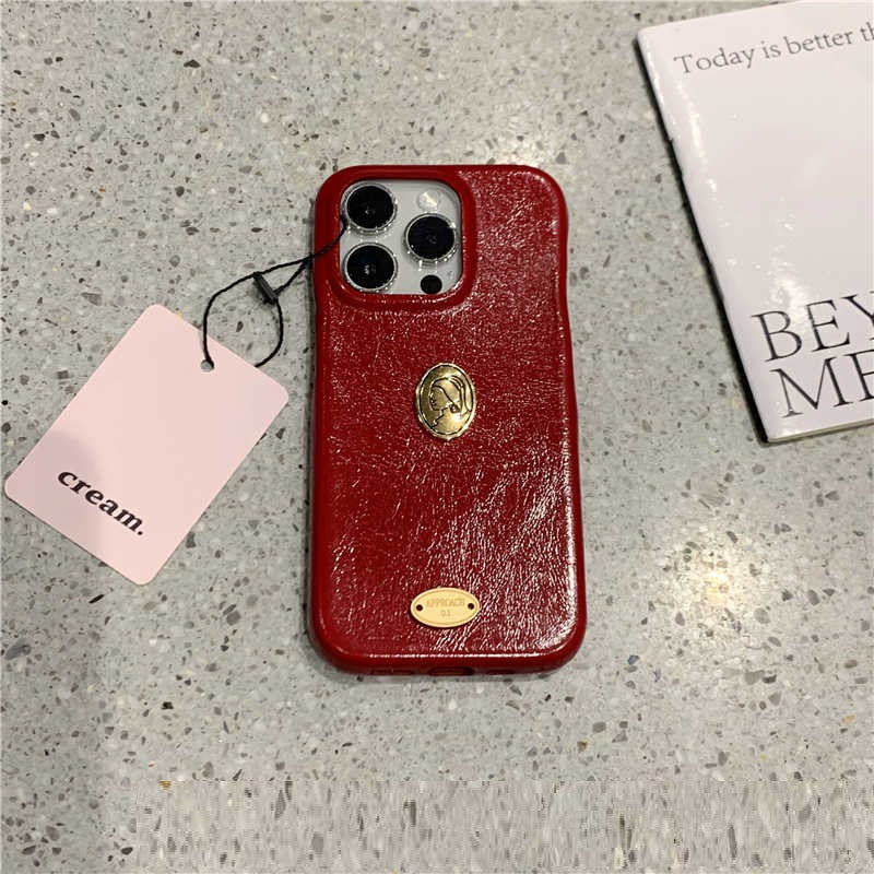 Retro Planet Planet Red Leather Pattern Phone Case