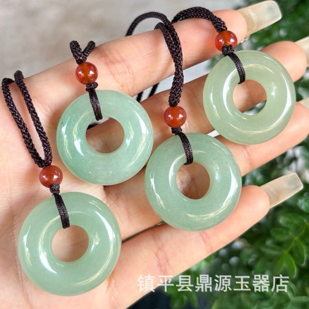 Pendentif naturel Aventurine Peace Lock pour hommes et femmes