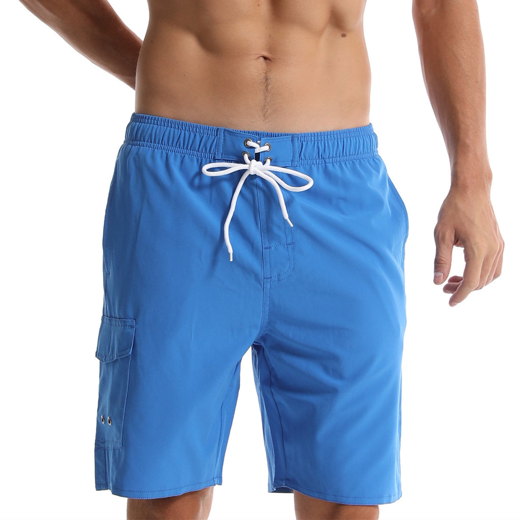 Cross Border Hommes Summer Solid Color Beach Pantalons Hommes Cinq Point Short Mesh Respirant