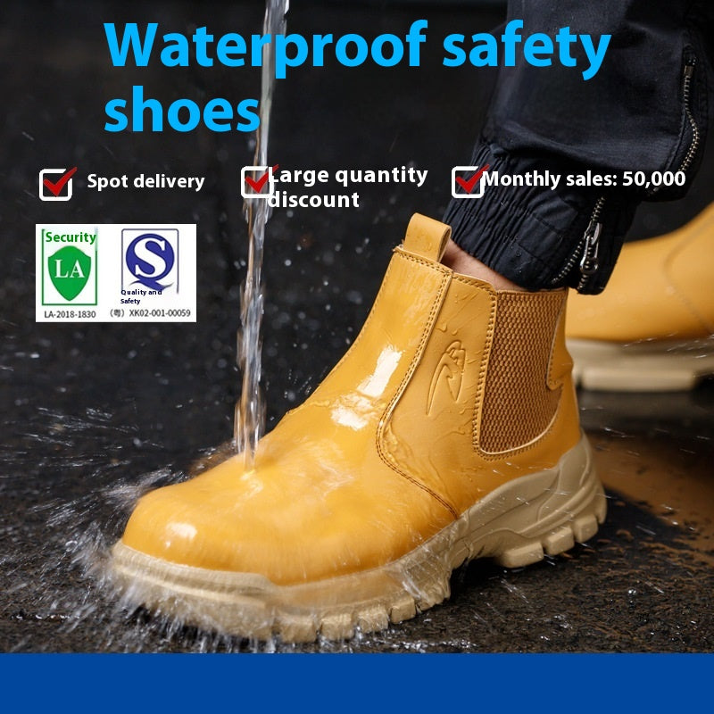 Chaussures de travail étanches anti-smashing et anti-pénétration en acier à quatre saisons