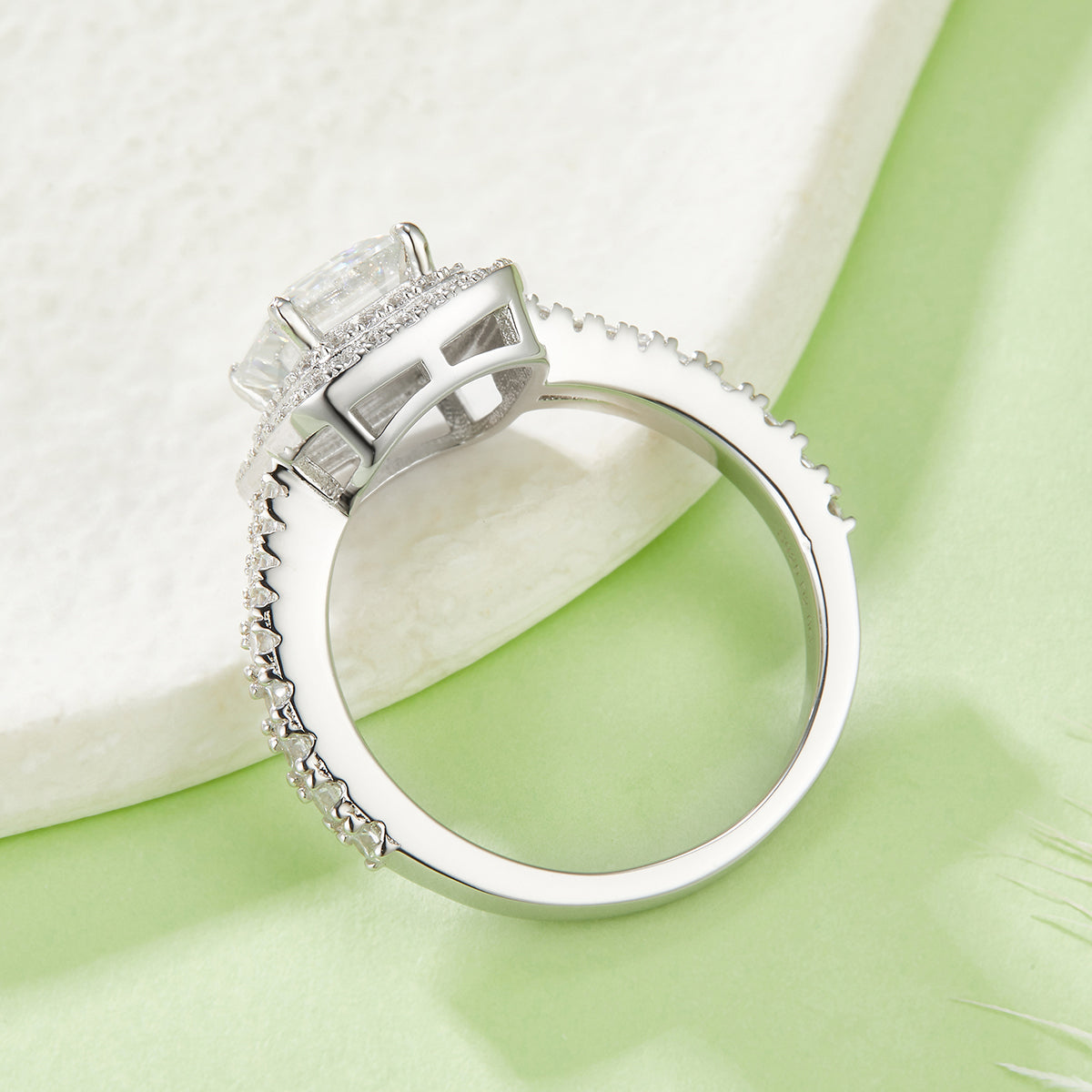 3 Carat Emerald Cut Moissanite Engagement Ring