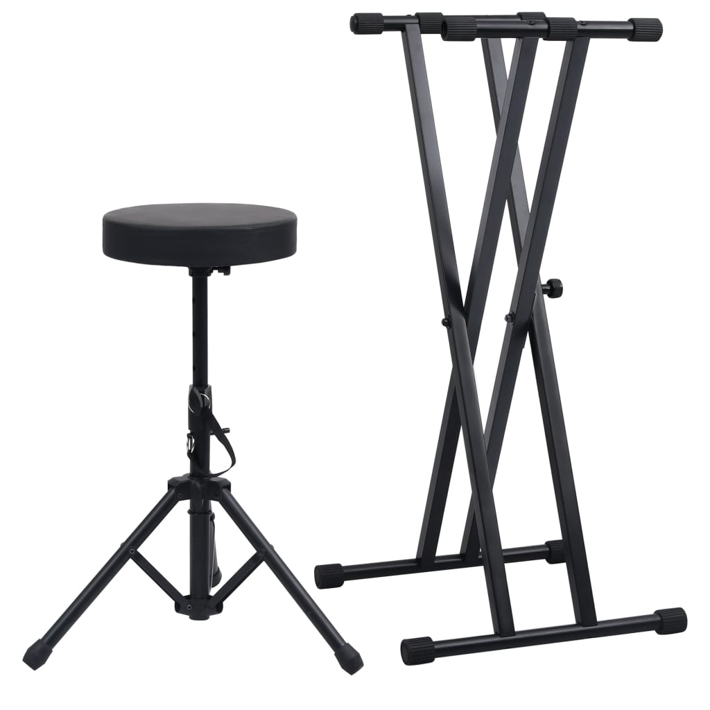 Porte-clefs et tabouret double-croisement noir