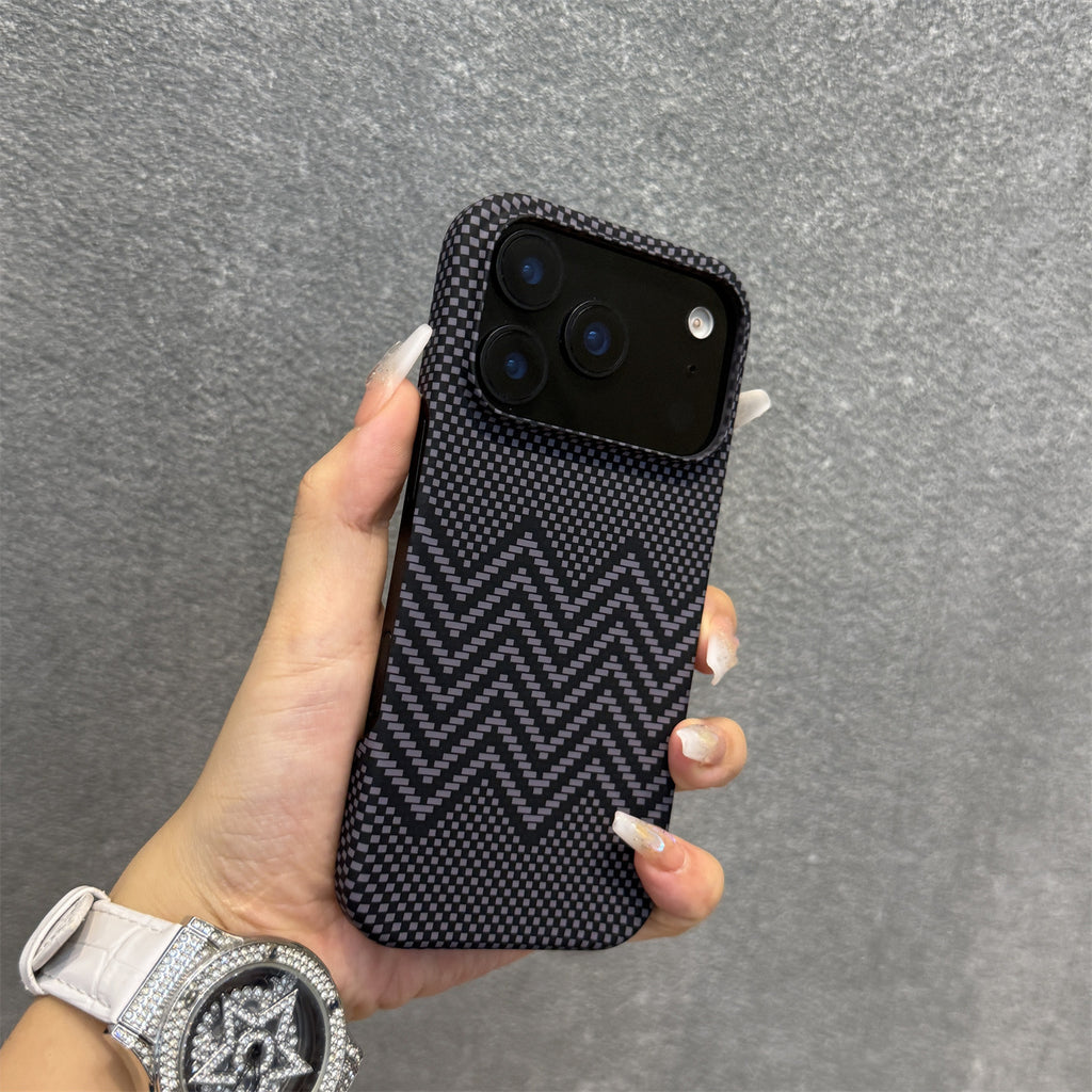 Kevlar modèle de boîtier de téléphone magnétique en fibre de carbone