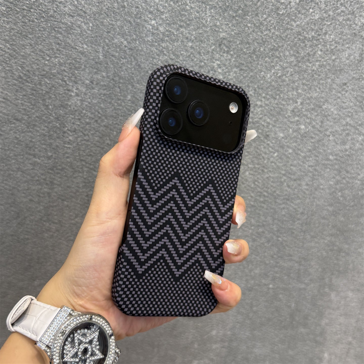 Kevlar modèle de boîtier de téléphone magnétique en fibre de carbone