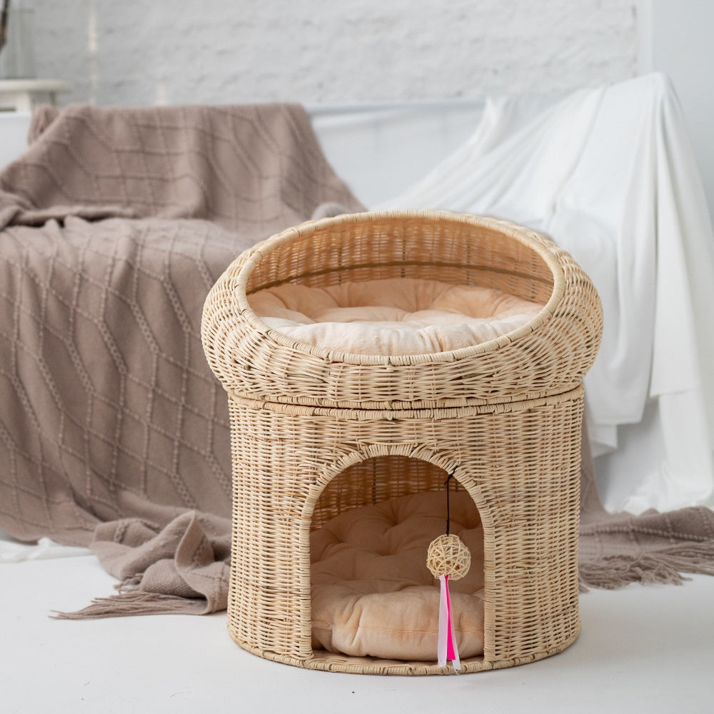 Lit pour animaux de compagnie chaud Double-Layer Grand lit pour chat d'espace