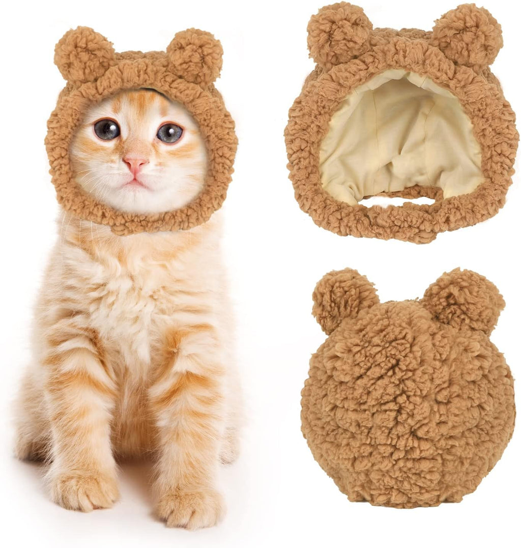 Costume de chat mignon Chapeau d'ours pour chat chaud doux petite tête d'animal