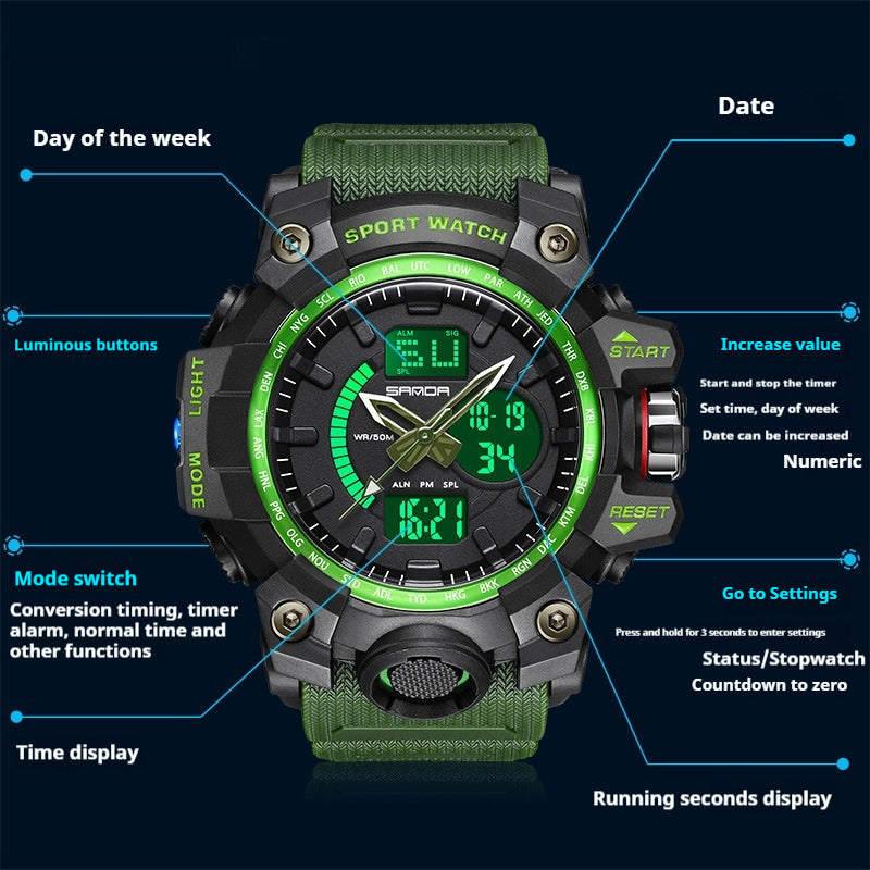 Électronique Jeunes Étudiant Mode Tendance Cool Montre pour hommes