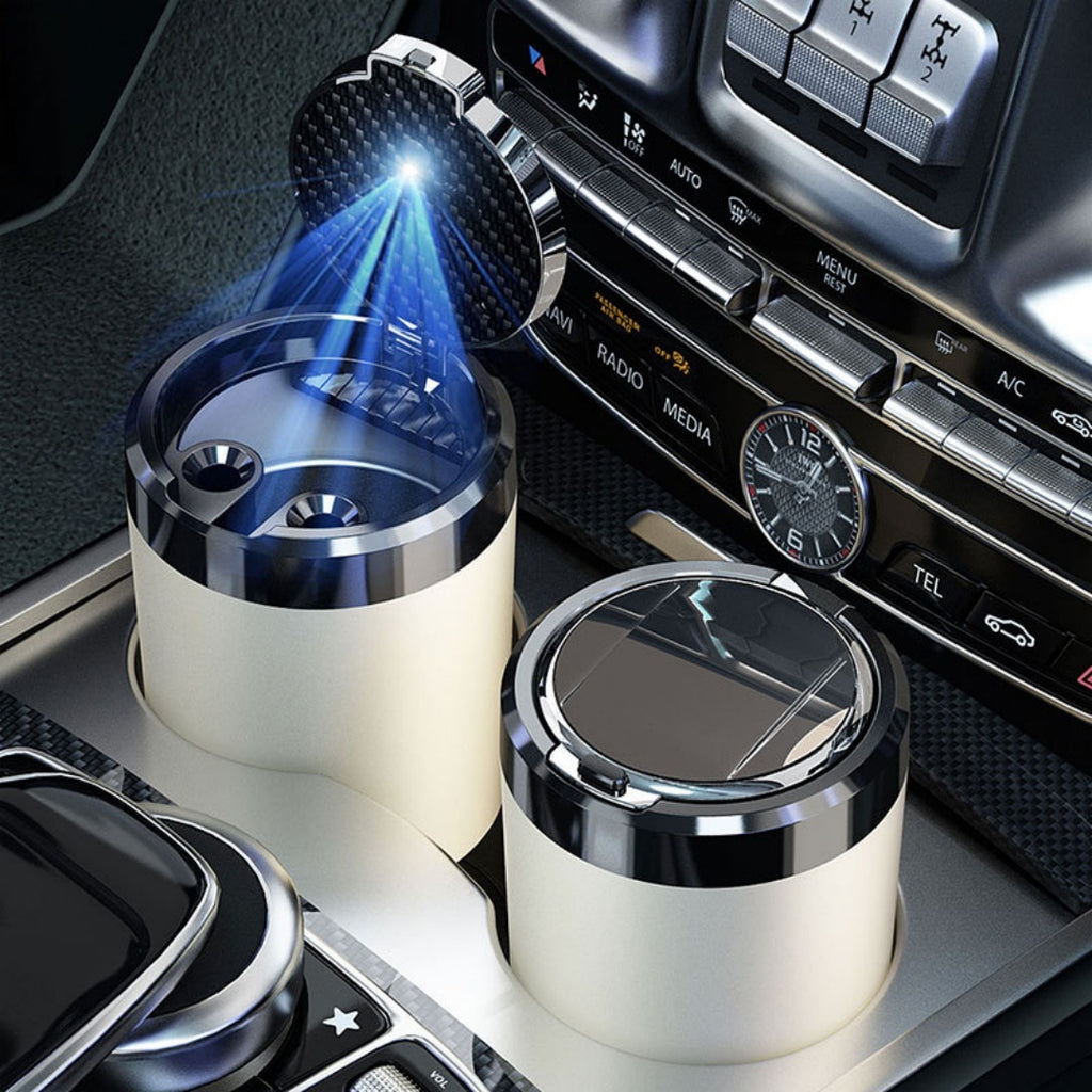 Cendrier de voiture, Linge de céramique, Incendie, Couvercle auto-ouvert, LED, amovible