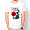 Cartoon Anime Japonais Samurai Harajuku Style T-shirt Blanc Homme