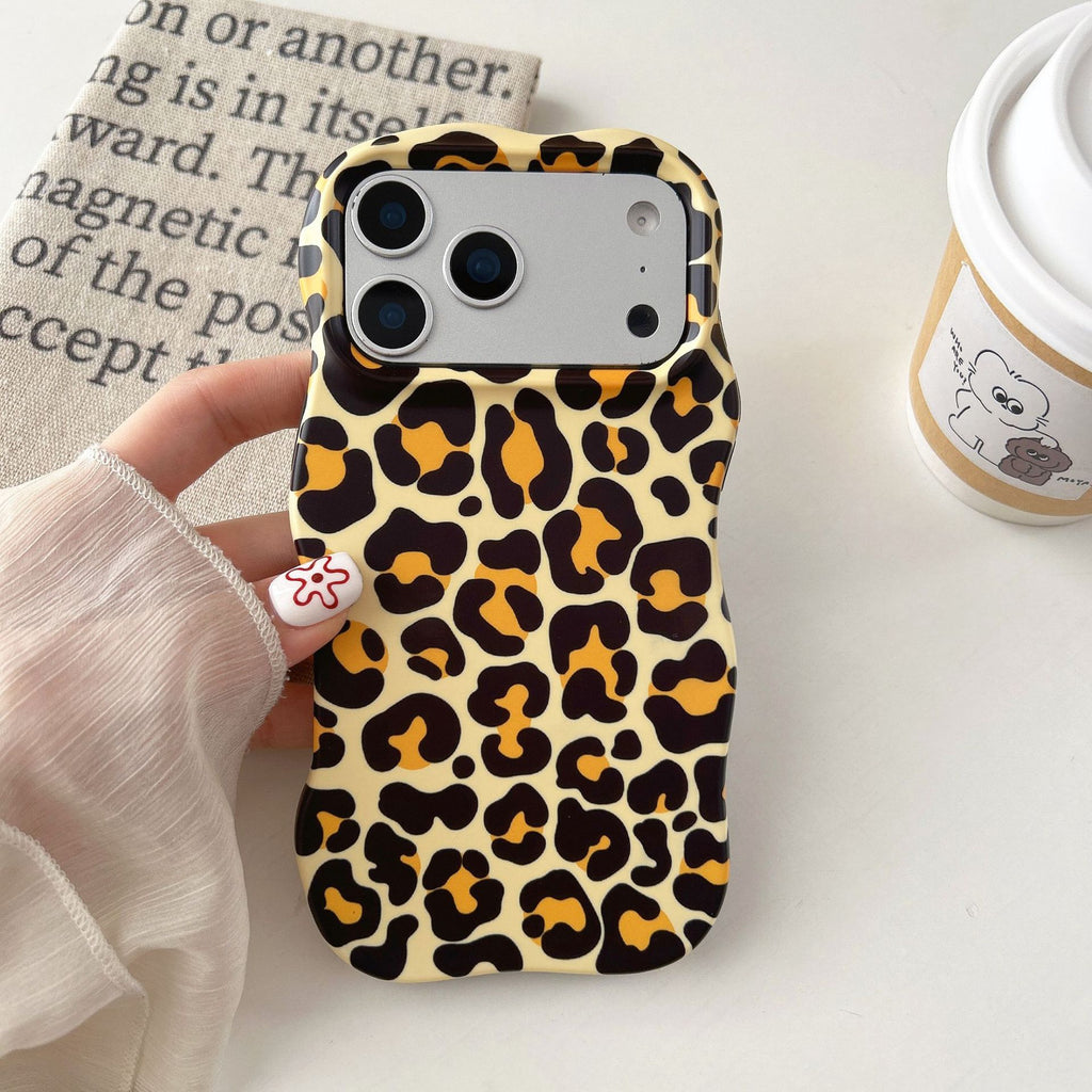 Contraste-couleur Leopard-print Dossier téléphonique Novel Et Niche