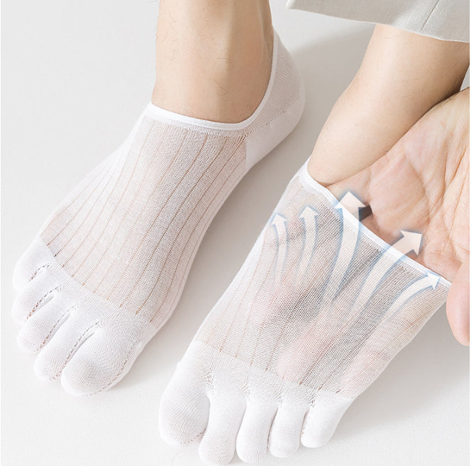 Chaussettes de bateau respirantes à cinq doigts en coton Modal