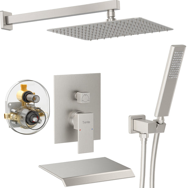 Système de douche en nickel brossé NPT pour homme