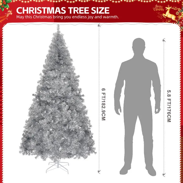 6 FT Arbre de Noël artificiel pré-éclairé