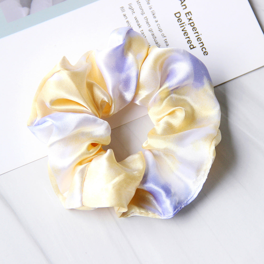 Couvercle simple Satin Tie-dye enfants Large Intestine Anneau Accessoires de cheveux Headdress