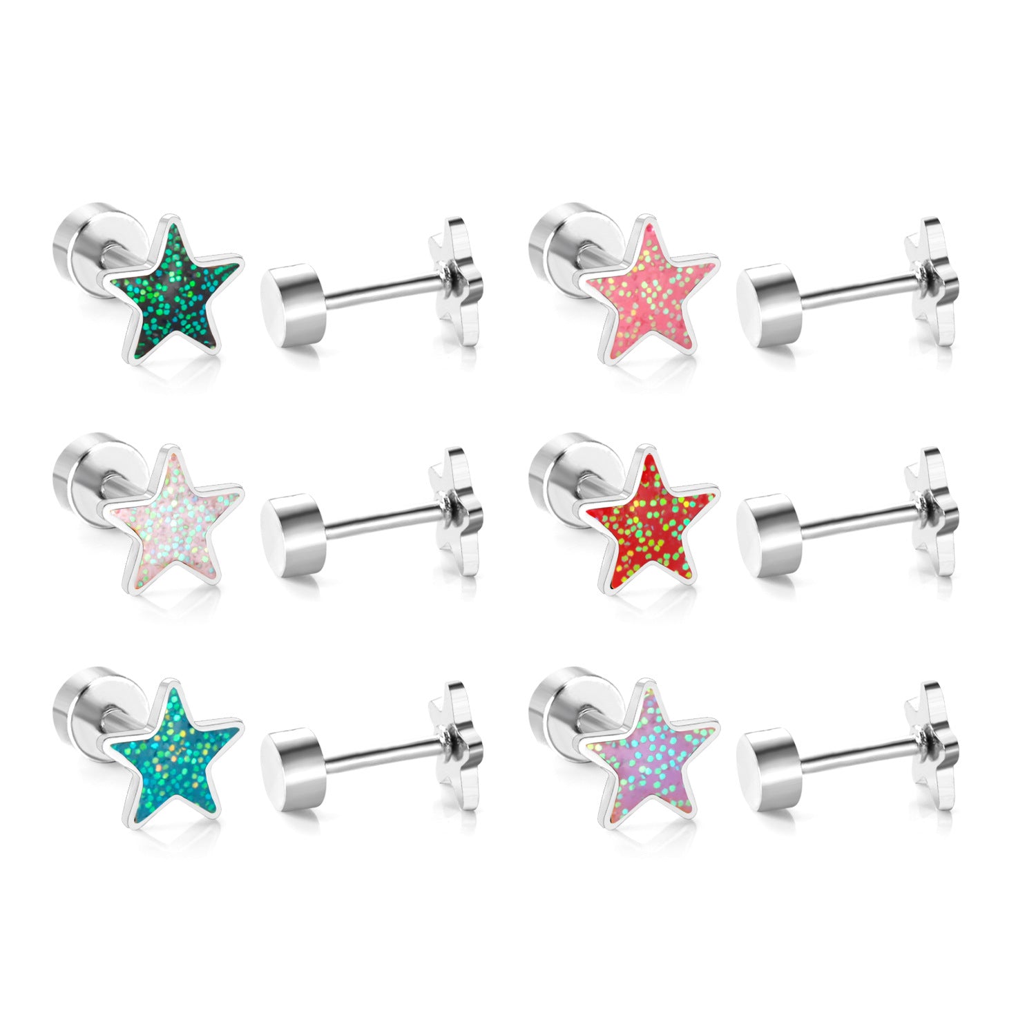Boucles d'oreilles Crown-flower mignons et doux Boucles d'oreilles Stud en acier inoxydable