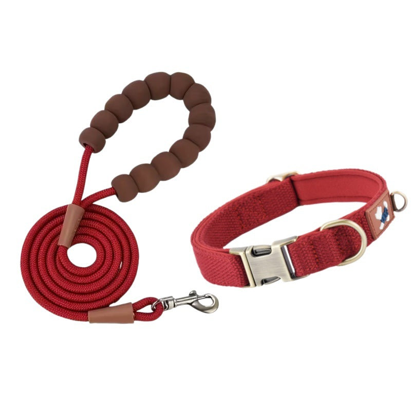 Webbing Dog Collar with Cotton Space Lining Adjustable Collar