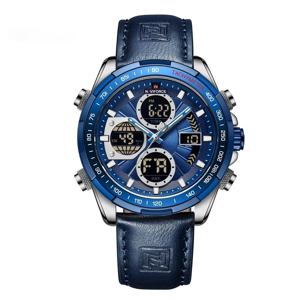 Montre multifonction en acier inoxydable pour homme