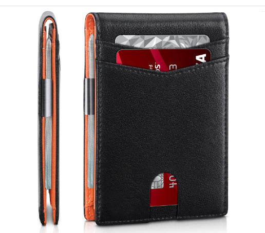 Support de carte de portefeuille antivol en cuir PU