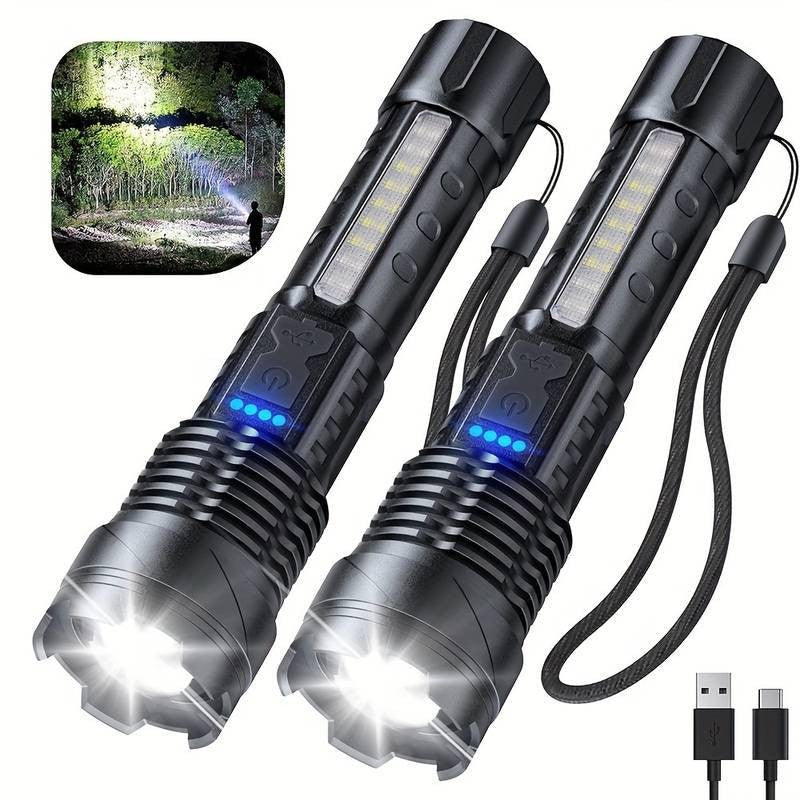 Rechargeable LED Flashlight Tactical Torch Police Super Bright Camping Lamp Work Light 3 L