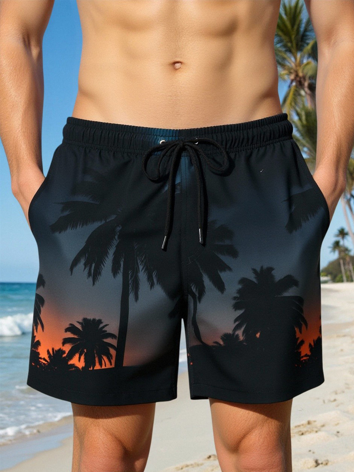 Trunks de natation de plage à double layer d'été pour hommes