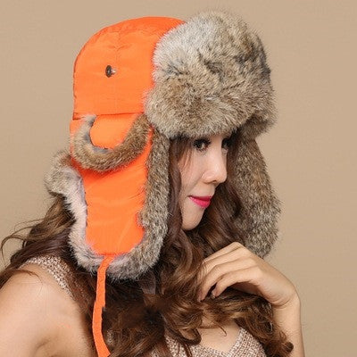 Hommes et femmes Lapin fourrure chapeau couple fourrure ski