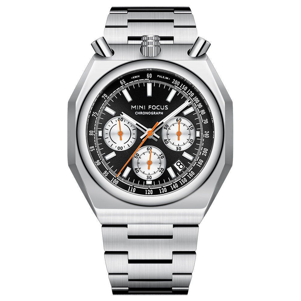 Ceinture en acier pour homme Rétro Montre Quartz multifonction