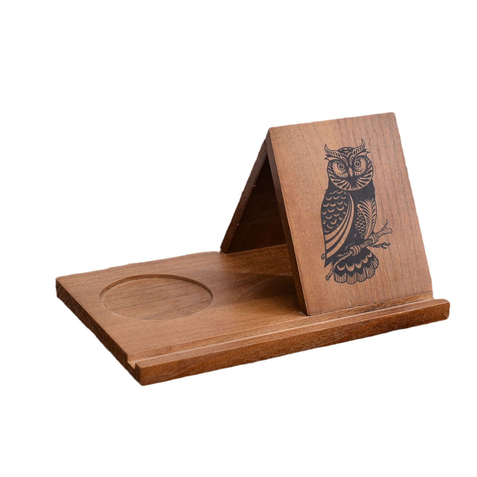 Porte signet Triangle en bois avec base de coupe