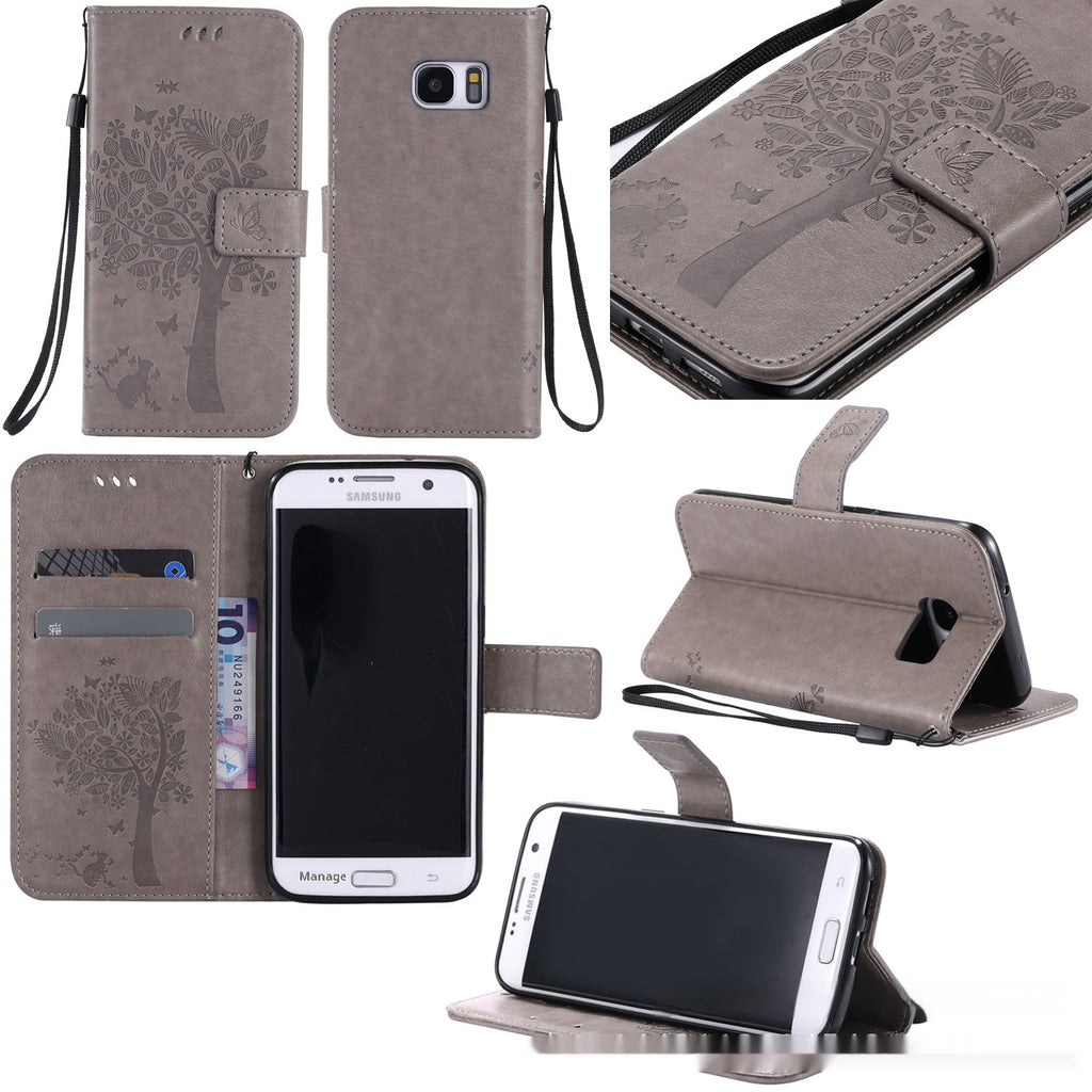 S23 Boite de téléphone mobile pour chat et arbre
