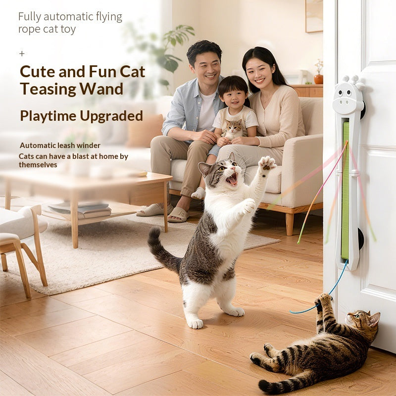 Electronic Cat Toys Wall Mounted Flying Rope Exercice interactif Animaux rechargeables Enrich