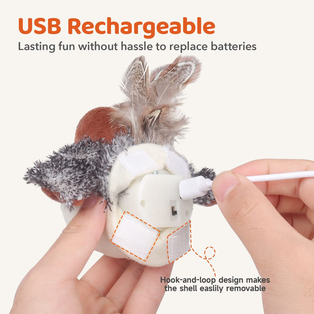 Jouets de chat enflammés Sandpiper paire-Mate oiseaux ressemblant Chirp