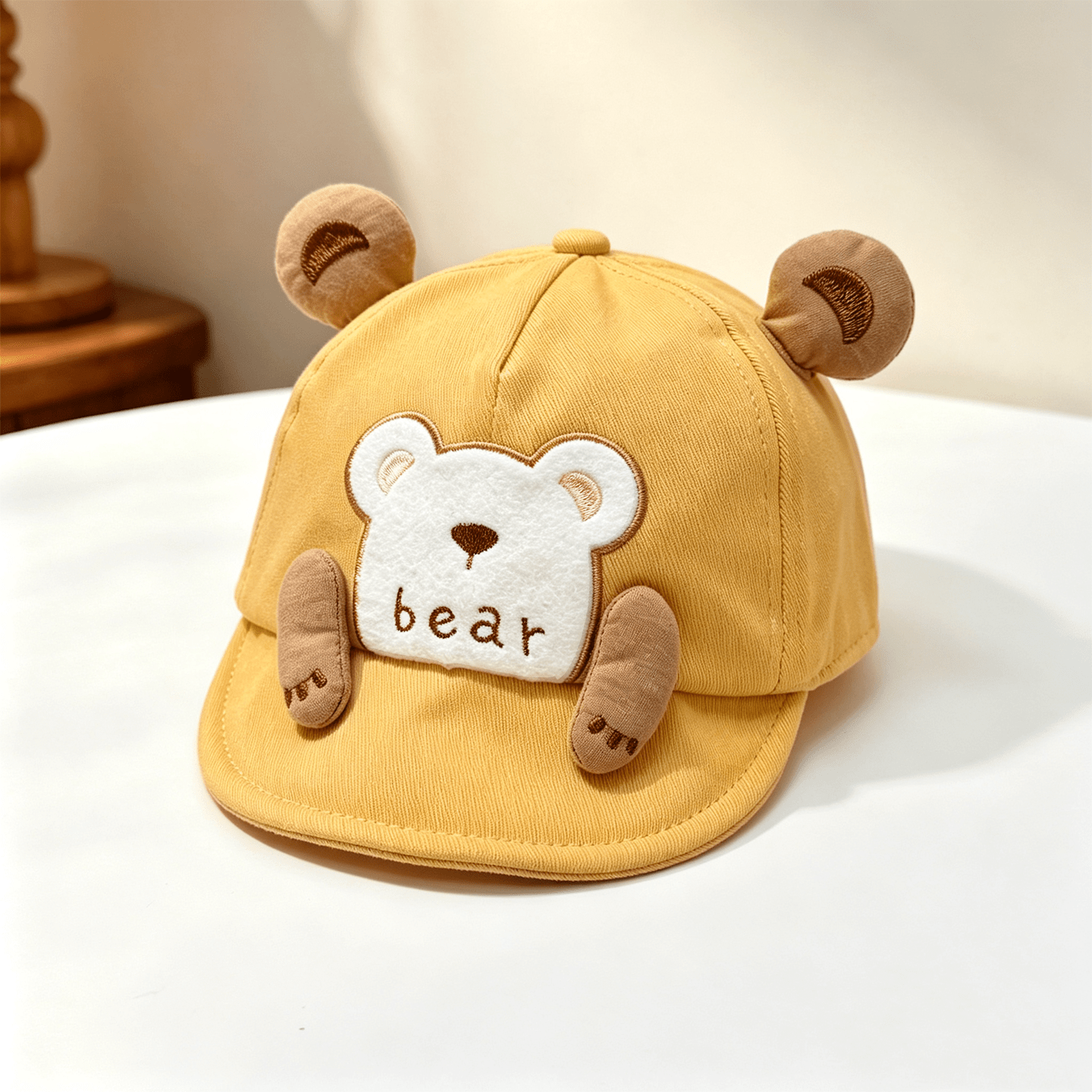 Oreilles d'ours tridimensionnelles d'été pour enfants Brodées Casquette de baseball avec douce et mignonne