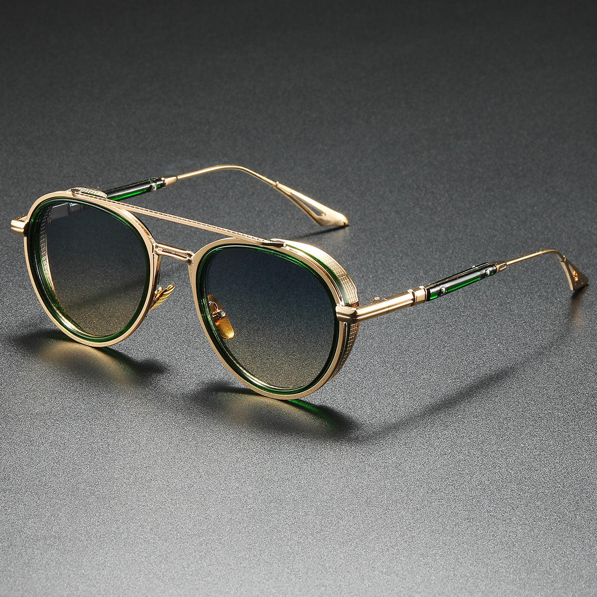 Lunettes de soleil ovales Retro Double Lunettes de mode Beam
