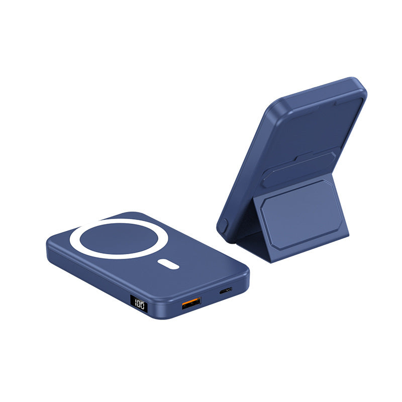 Aspiration magnétique sans fil charging trésor Grande capacité pliant Bracket Mobile Power Su