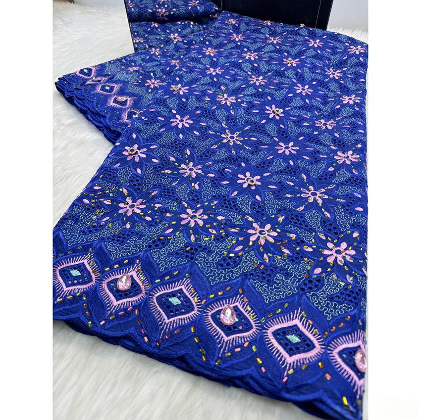 Ensemble de tissu de coton brodé perforé en acier inoxydable