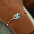 Femme Mode Versatile Double Anneau Bracelet en pierre de naissance