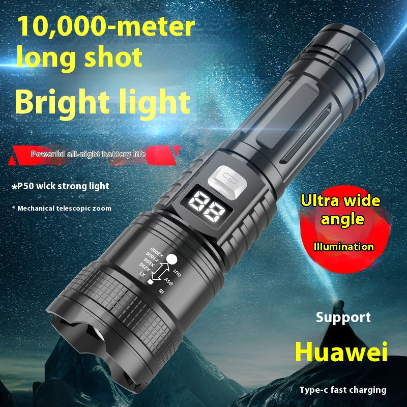 Lampe de poche Zoom Affichage de puissance longue durée Super Bright