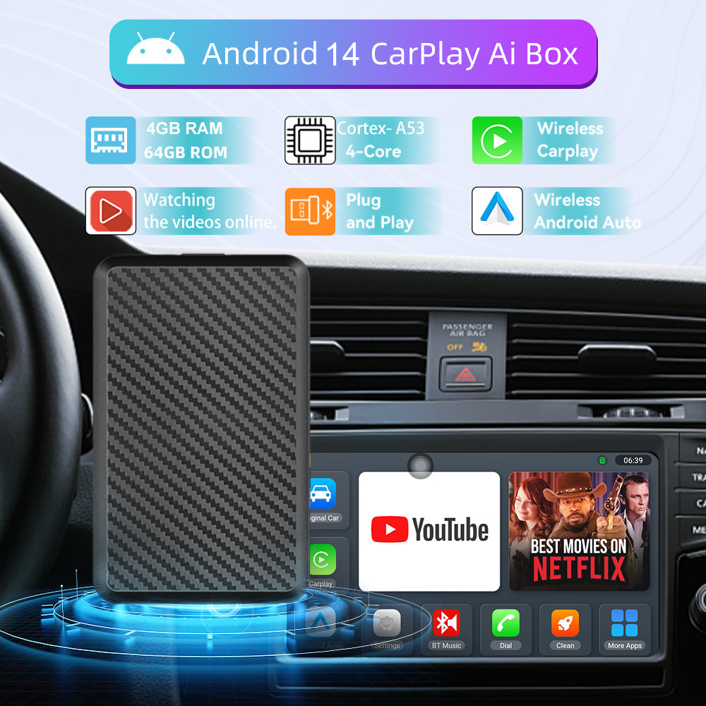 Miroir de navigation Smart Car sans fil CarPlay Box pour Android