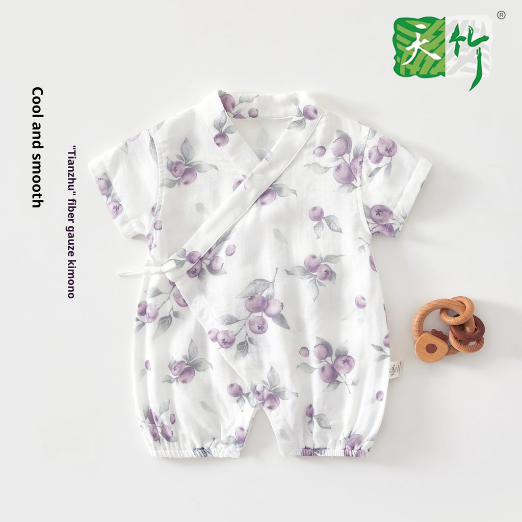 Été mince Air conditionné Vêtements Bébé Onesie manches courtes