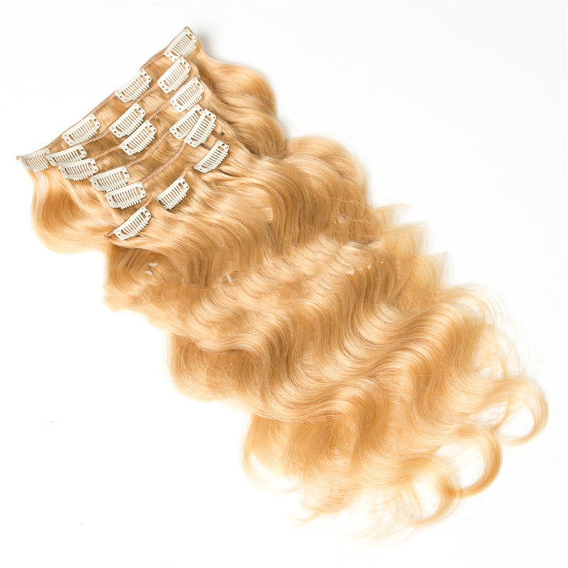 Huit pièces de remplacement de cheveux de carte réel