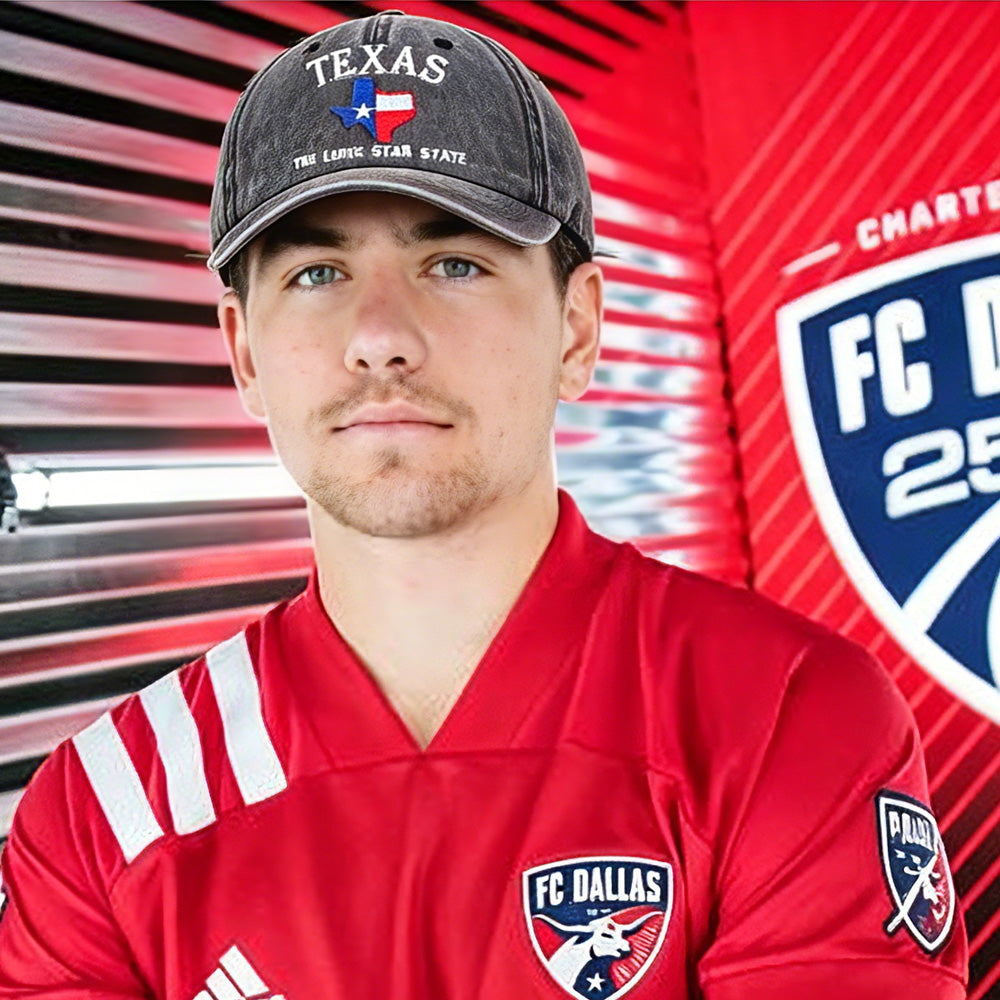 2pcs Texas La casquette de baseball brodée de l'État Lone Star - FC Dallas Coupe du monde Fan de football H