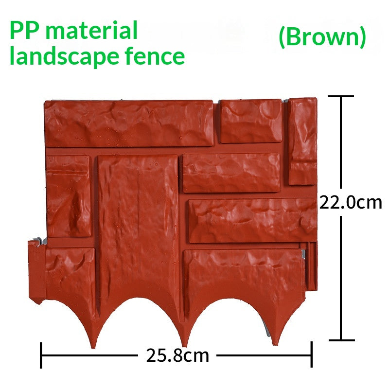 Fence de jardin de clôture en plastique pelouse artificielle pierre-modèle Fence