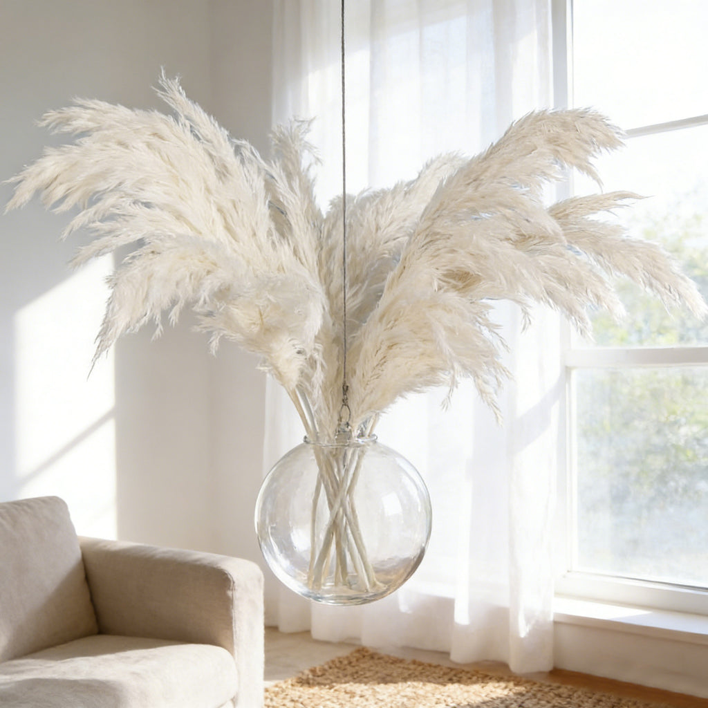 20 Pampas beige décor d'herbe