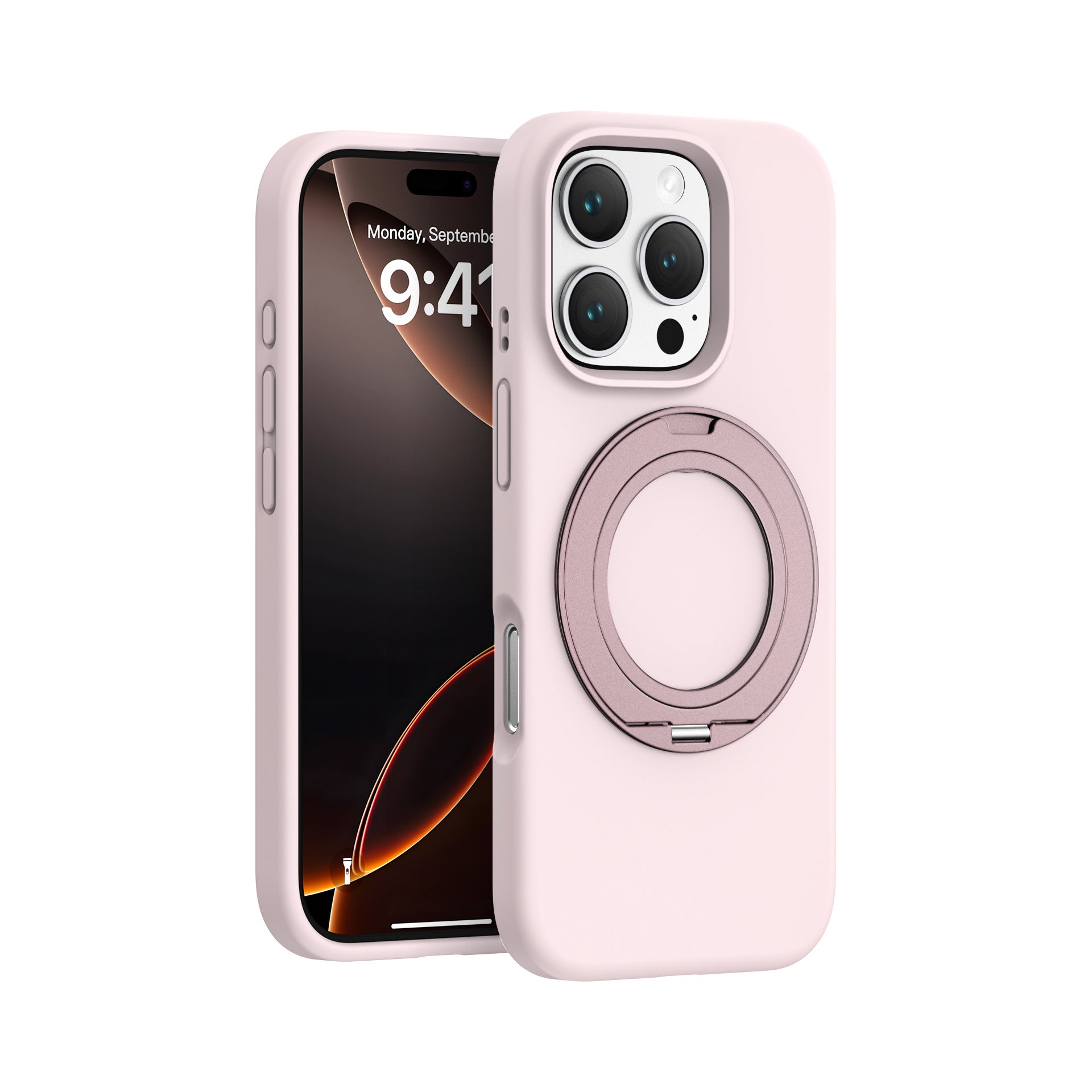 Boîtier de téléphone rotatif magnétique en silicone liquide