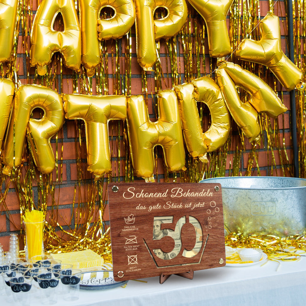 Forfaits de fête - Cadeau en bois pour un 50e anniversaire – Un souvenir intemporel pour un anniversaire spécial